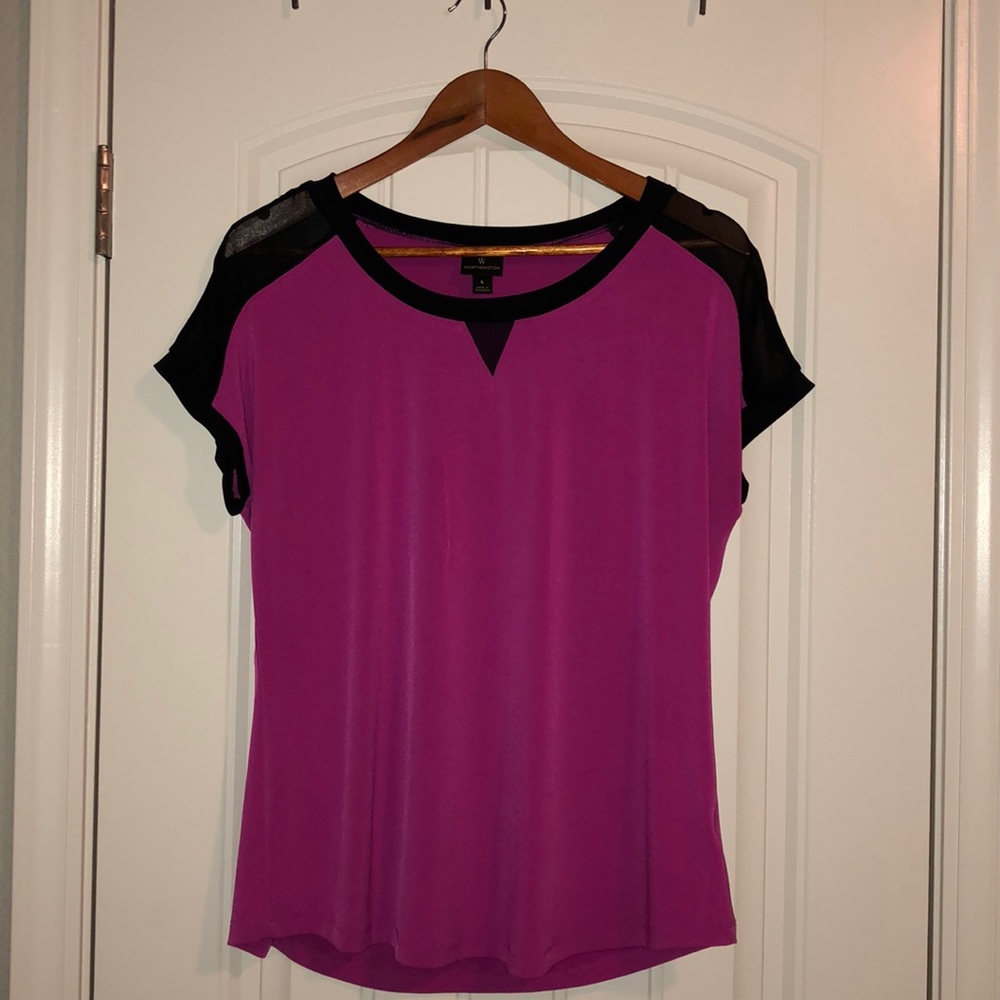 Worthington Fuchsia & black top
